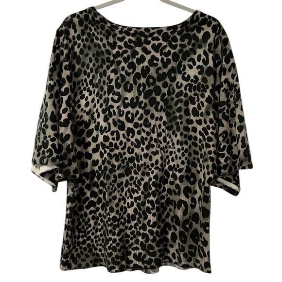 Grace Woman Leopard Print Short Dolman Sleeve Cardigan/Top(Size 14/16) - Picture 4 of 8